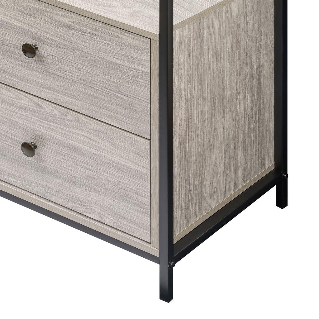 Alva Open Wardrobe Set with 2 Drawers & 4 Shelves