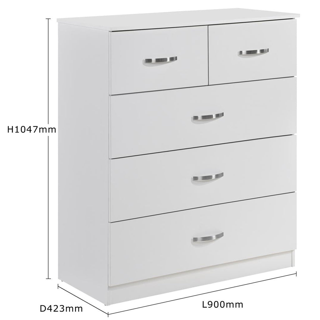 Paddington 3 Door Wardrobe & 3+2 Drawer Chest 3 Piece Bedroom Set