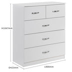 Paddington 3 Door Wardrobe & 3+2 Drawer Chest 4 Piece Bedroom Set