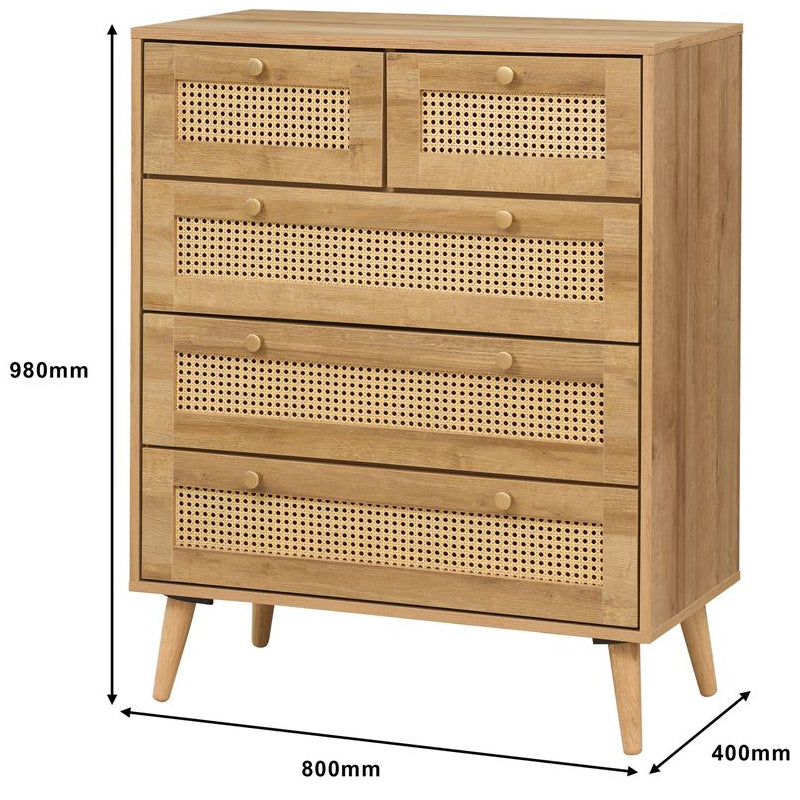 Manila Rattan 2 Door Wardrobe 3 Piece Bedroom Set