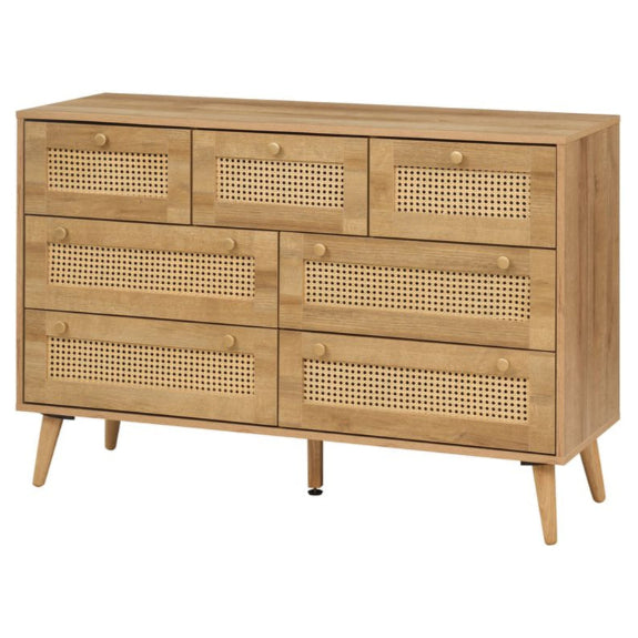 Manila Rattan 7 Drawer Chest 3 Piece Bedroom Set