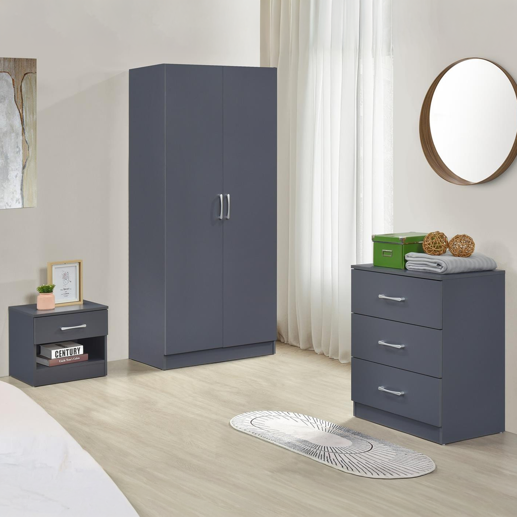 Highbury 3 Piece Bedroom Set with 2 Door Double Wardrobe