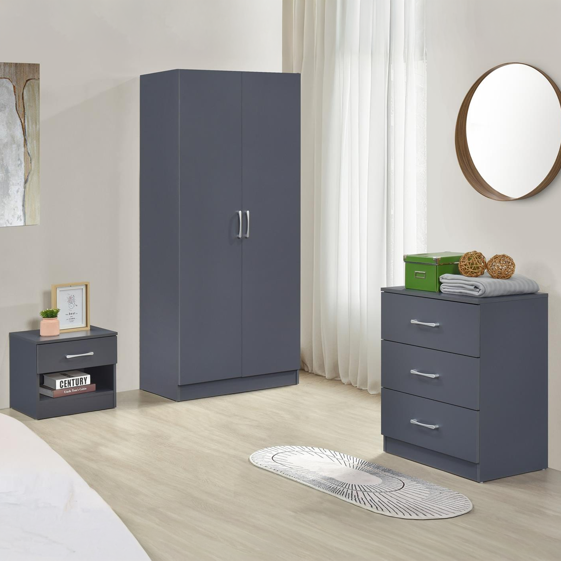 Highbury 3 Piece Bedroom Set with 2 Door Double Wardrobe