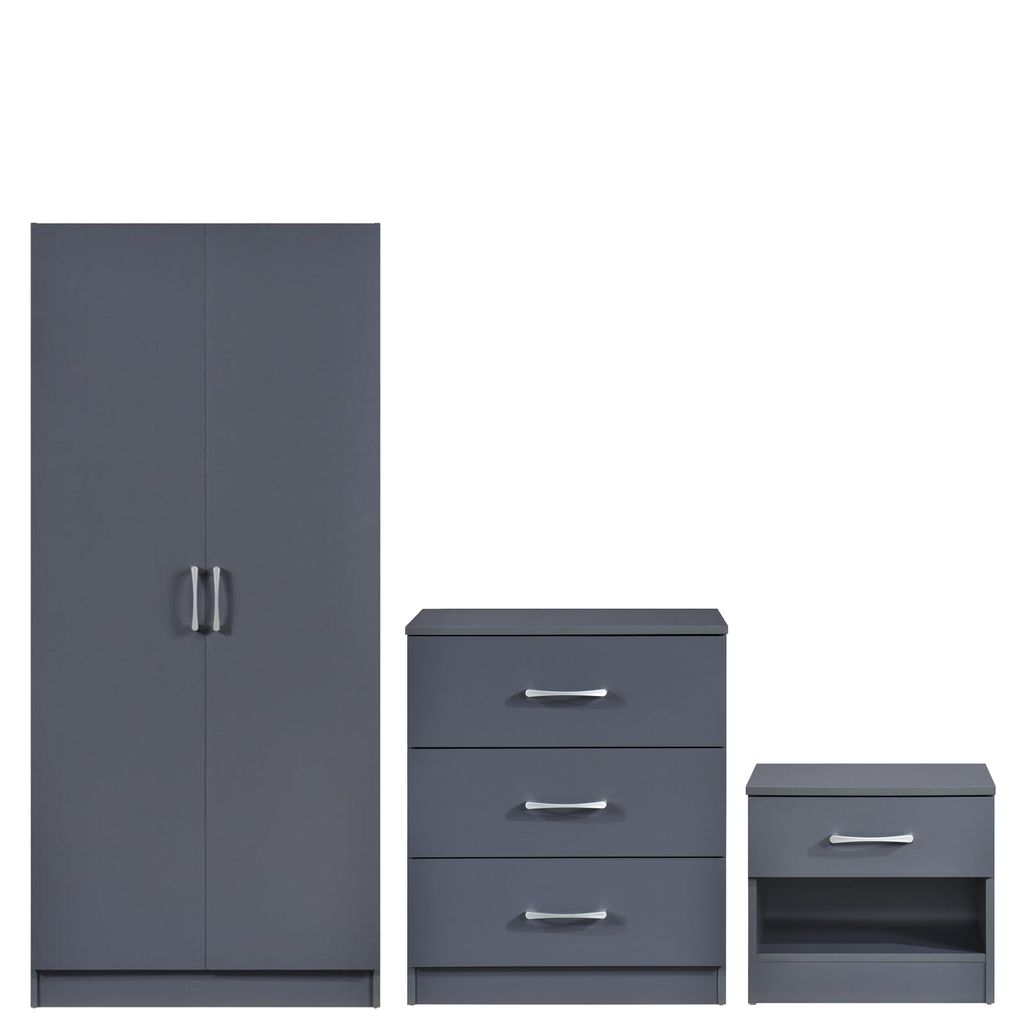Highbury 3 Piece Bedroom Set with 2 Door Double Wardrobe