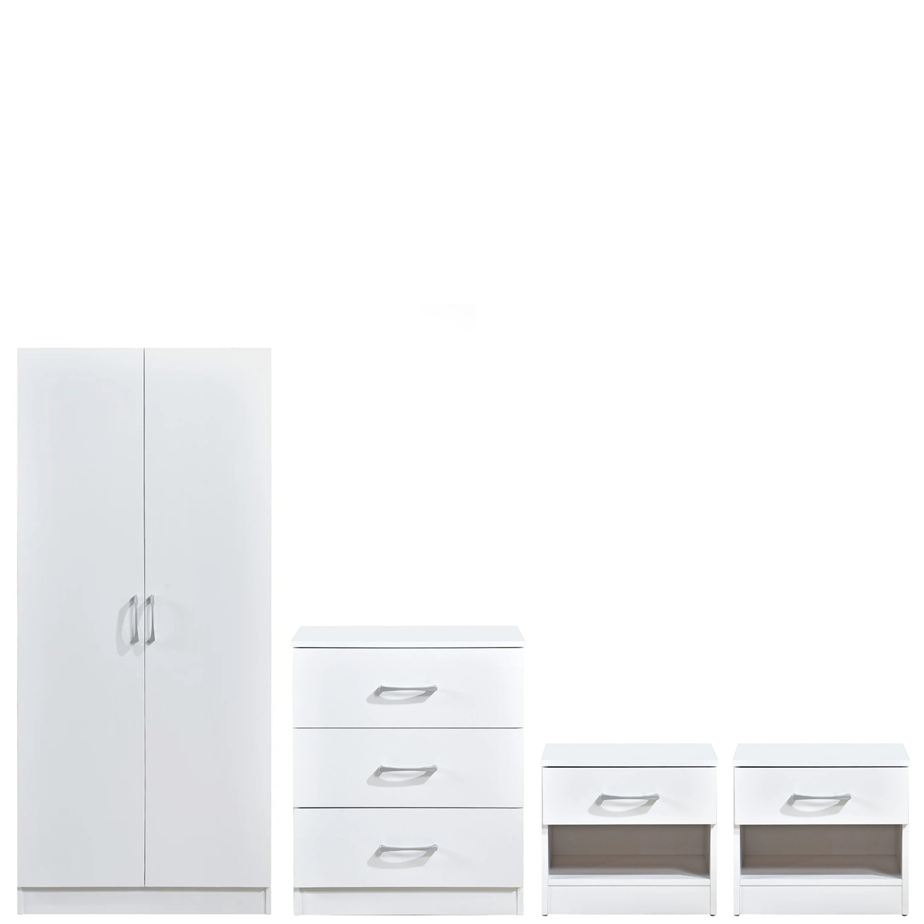 Highbury 4 Piece Bedroom Set With 2 Door Double Wardrobe