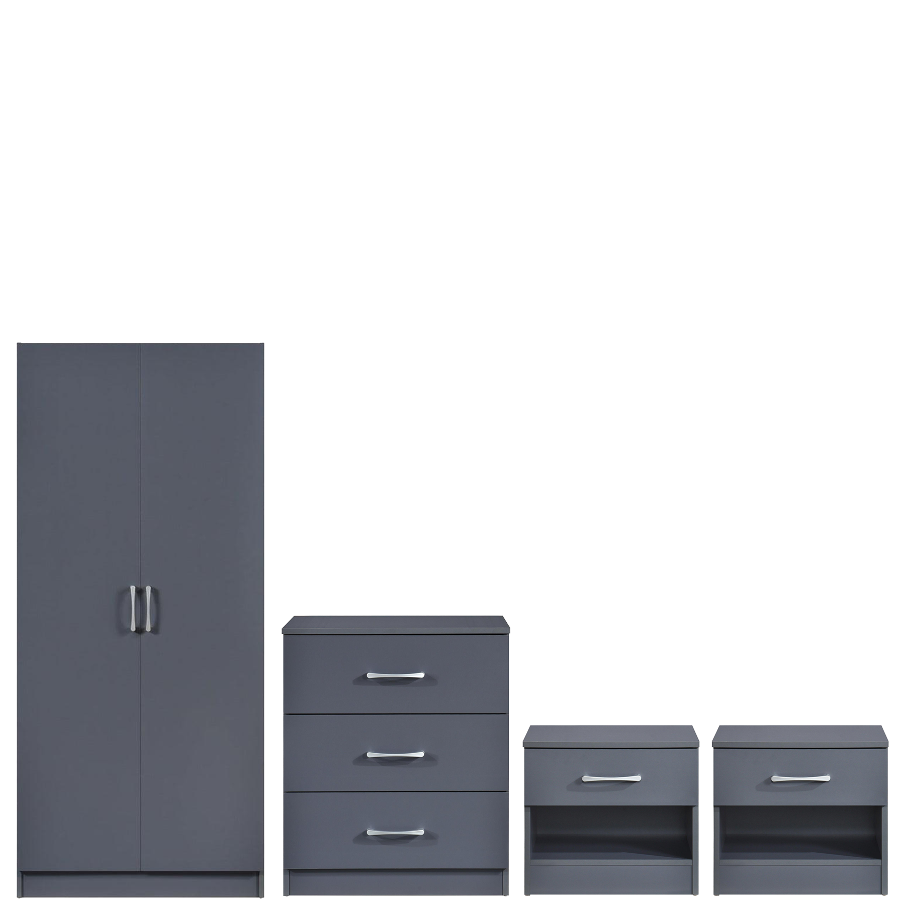 Highbury 4 Piece Bedroom Set With 2 Door Double Wardrobe