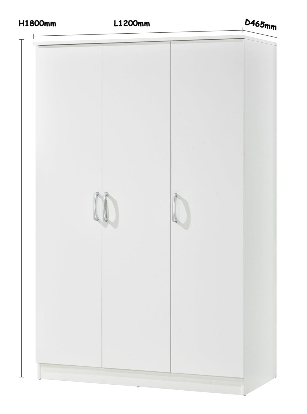 Highbury 3 Door Triple Wardrobe - Swish Furniture