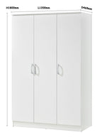 Highbury 3 Door Triple Wardrobe - Swish Furniture