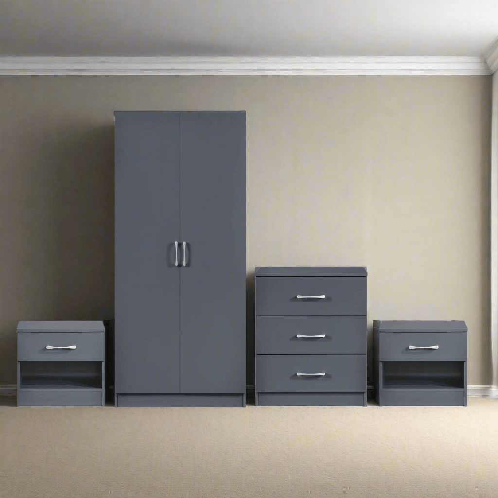 Highbury 4 Piece Bedroom Set With 2 Door Double Wardrobe - Swish Furniture