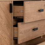 Leon Herringbone Retro 2 Door 3 Drawer Sideboard - Seconique