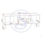 Leon Herringbone Retro 2 Door TV Unit - Seconique