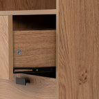 Leon Herringbone Retro 2 Drawer 2 Shelf Cabinet - Seconique