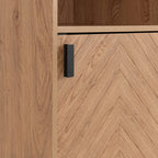 Leon Herringbone Retro 2 Drawer 2 Shelf Cabinet - Seconique