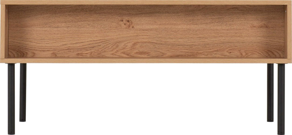 Leon Herringbone Retro 2 Drawer Coffee Table - Seconique