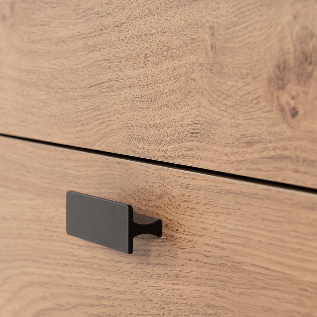 Leon Herringbone Retro 3 Drawer Bedside Table - Seconique