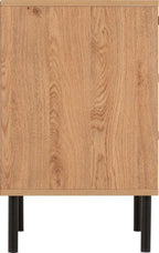 Leon Herringbone Retro 3 Drawer Bedside Table - Seconique