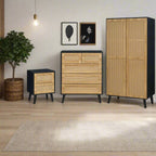 Manila Rattan 2 Door Wardrobe 3 Piece Bedroom Set