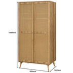 Manila Rattan 2 Door Wardrobe 3 Piece Bedroom Set