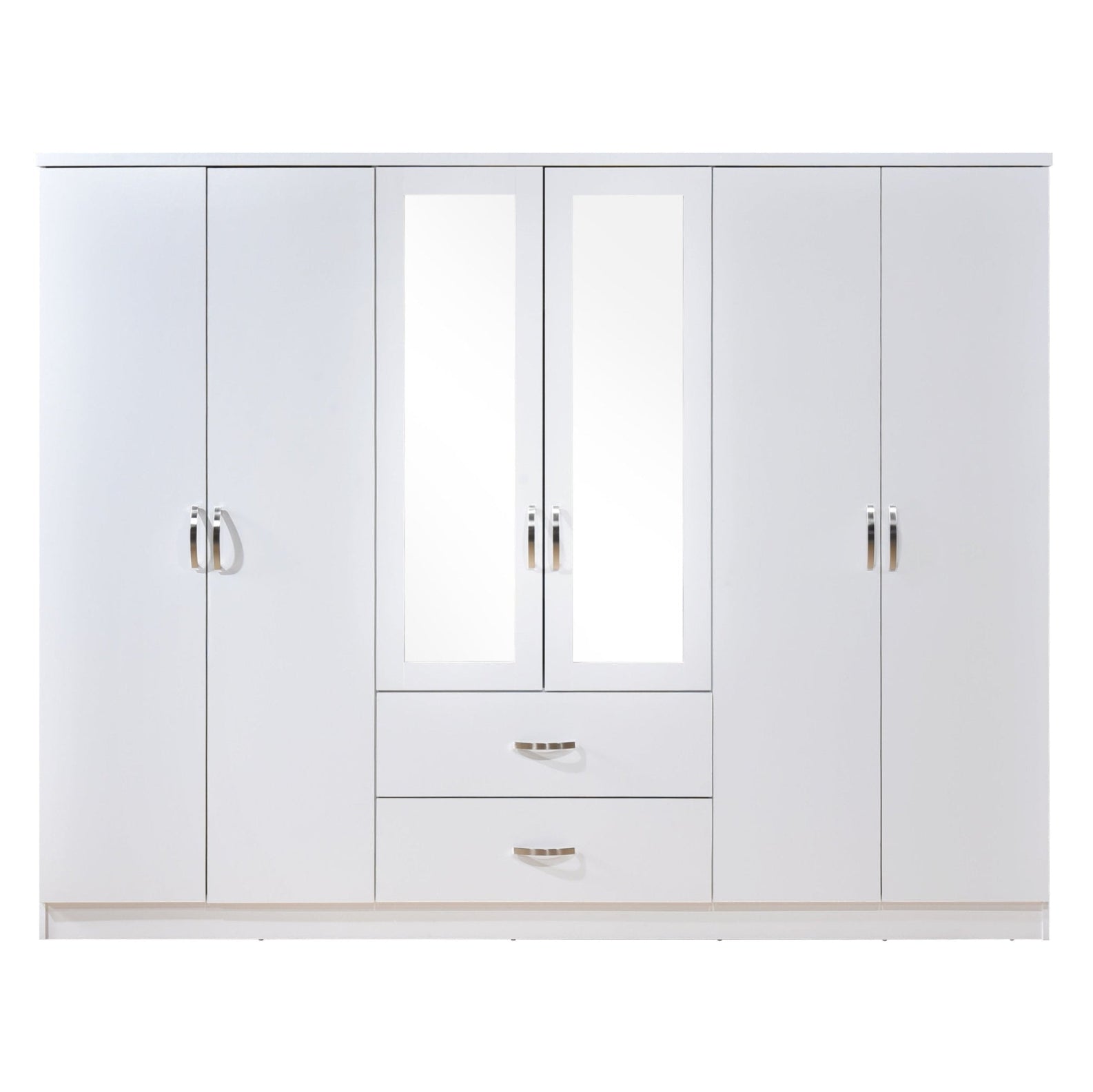 Paddington 6 Door 2 Drawer Mirrored Wardrobe - Swish Furniture