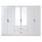 Paddington 6 Door 2 Drawer Mirrored Wardrobe - Swish Furniture