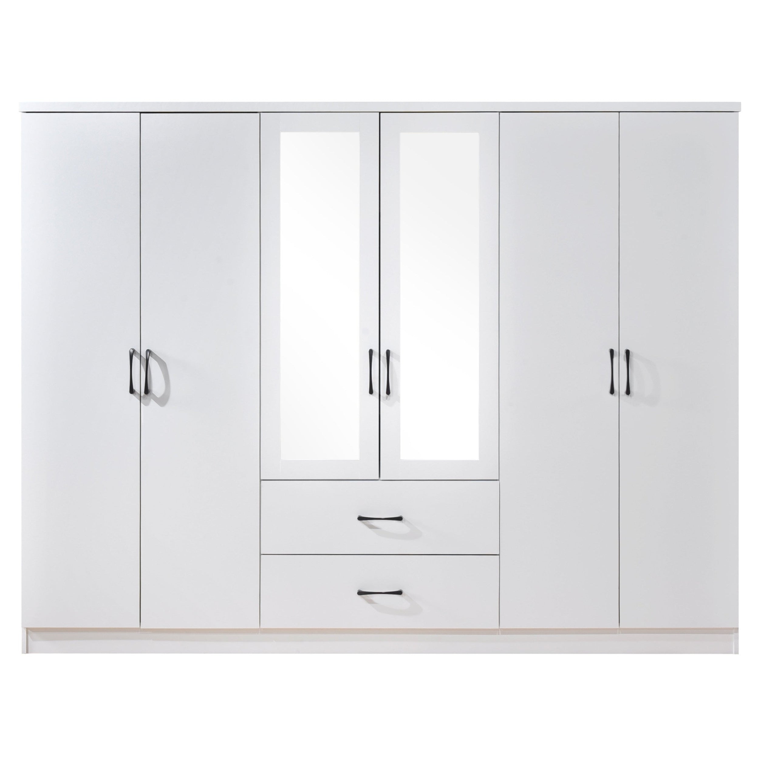 Paddington 6 Door 2 Drawer Mirrored Wardrobe - Swish Furniture