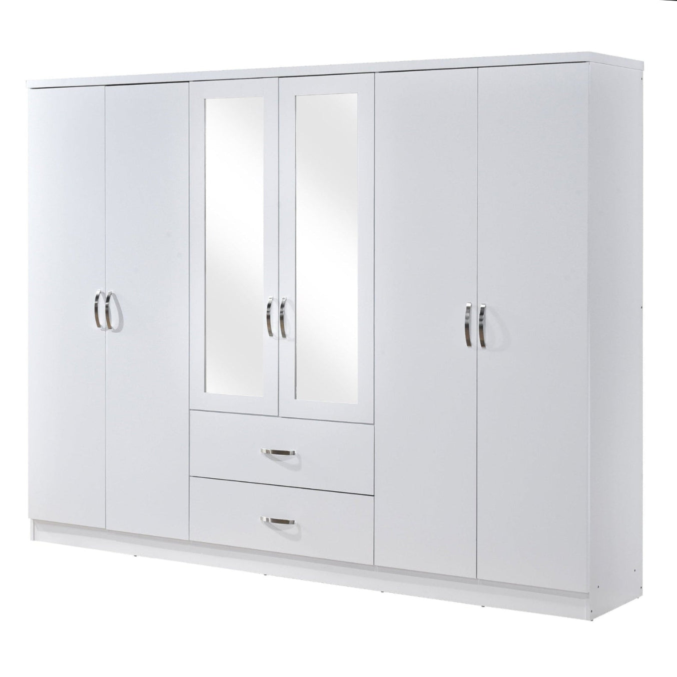 Paddington 6 Door 2 Drawer Mirrored Wardrobe - Swish Furniture