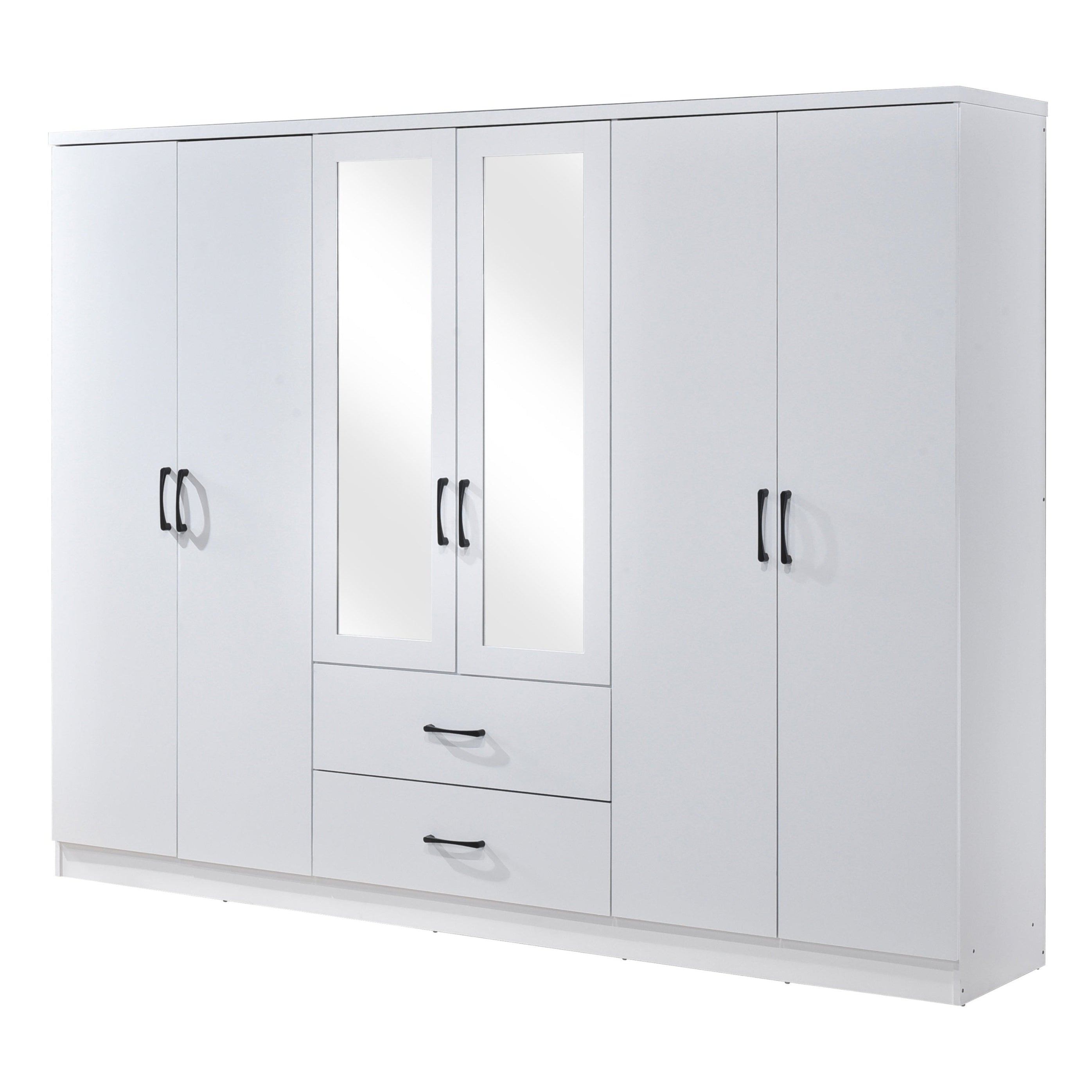 Paddington 6 Door 2 Drawer Mirrored Wardrobe - Swish Furniture