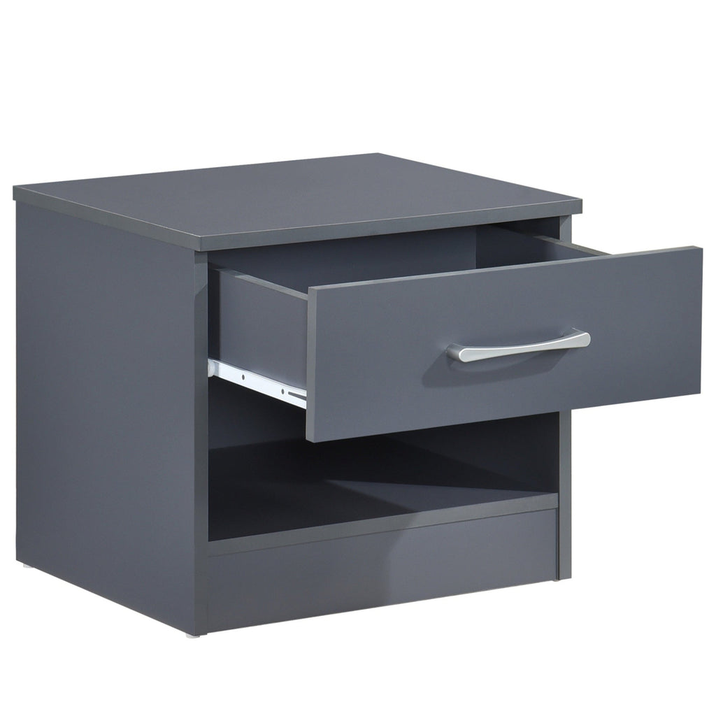 Pair of Highbury 1 Drawer Open Shelf Bedside Tables - Swish Furniture