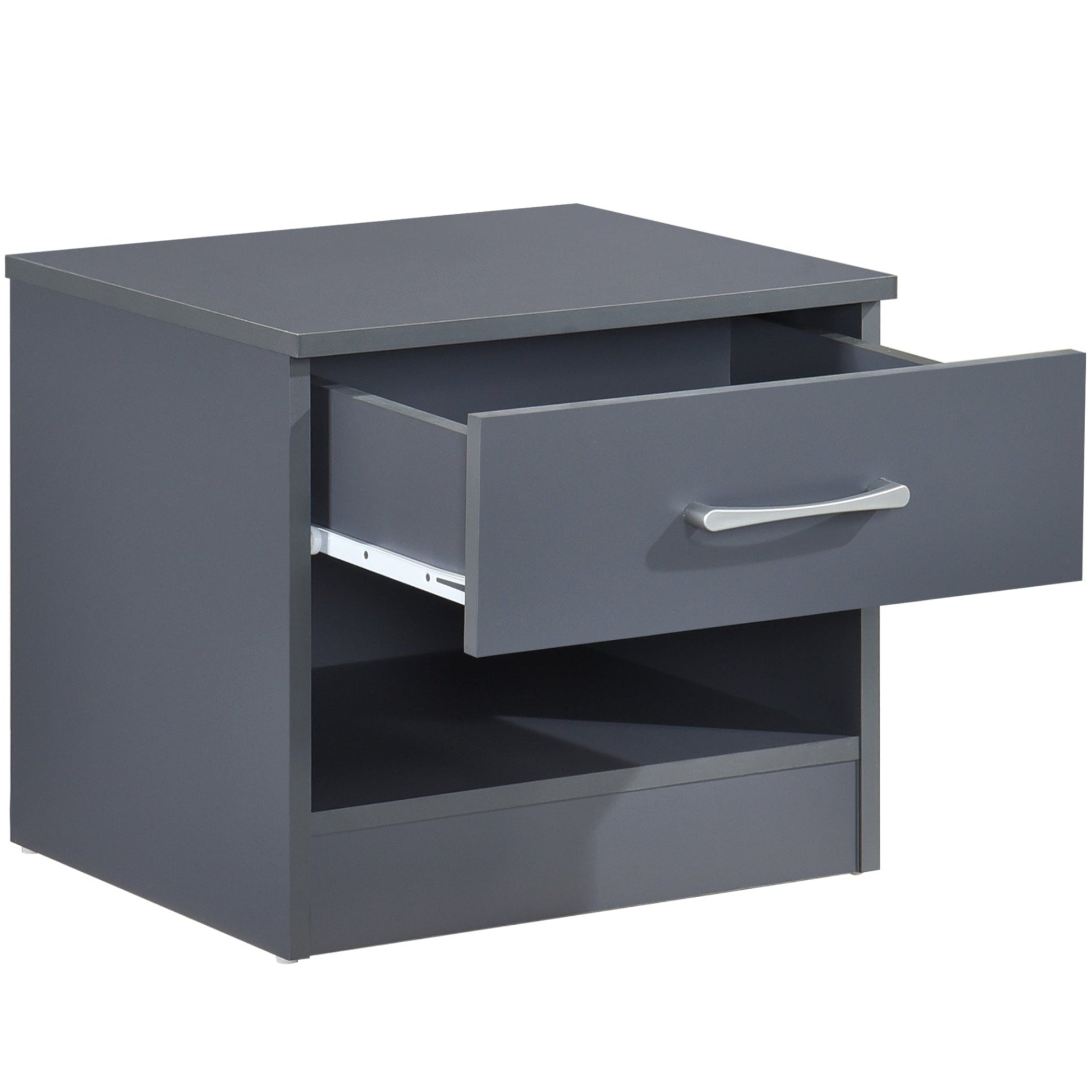 Pair of Highbury 1 Drawer Open Shelf Bedside Tables - Swish Furniture