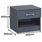 Pair of Highbury 1 Drawer Open Shelf Bedside Tables - Swish Furniture