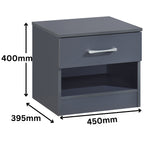 Pair of Highbury 1 Drawer Open Shelf Bedside Tables - Swish Furniture