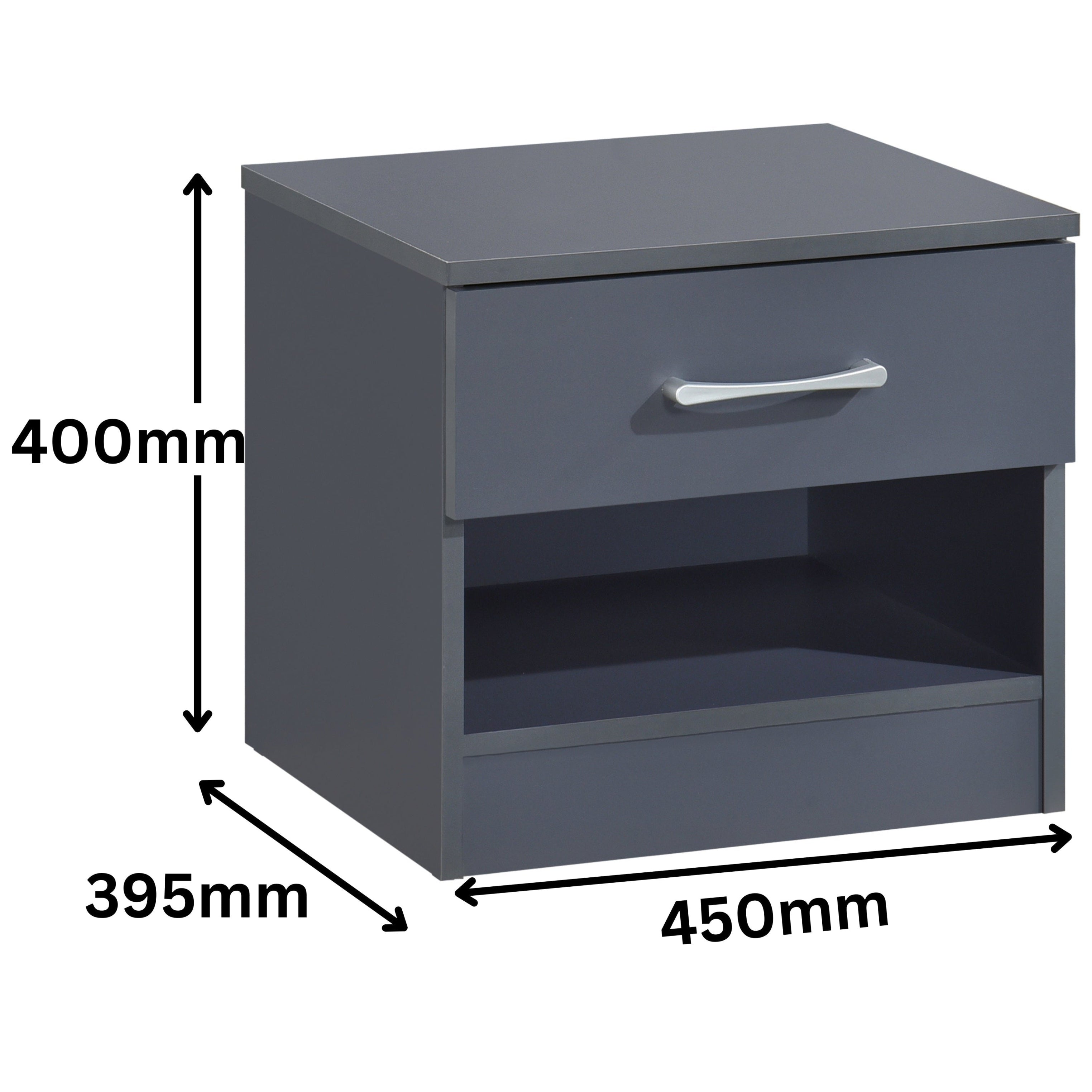 Pair of Highbury 1 Drawer Open Shelf Bedside Tables - Swish Furniture