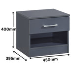 Pair of Highbury 1 Drawer Open Shelf Bedside Tables - Swish Furniture