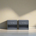 Pair of Highbury 1 Drawer Open Shelf Bedside Tables - Swish Furniture