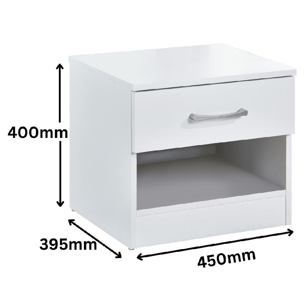 Pair of Highbury 1 Drawer Open Shelf Bedside Tables - Swish Furniture