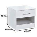 Pair of Highbury 1 Drawer Open Shelf Bedside Tables - Swish Furniture