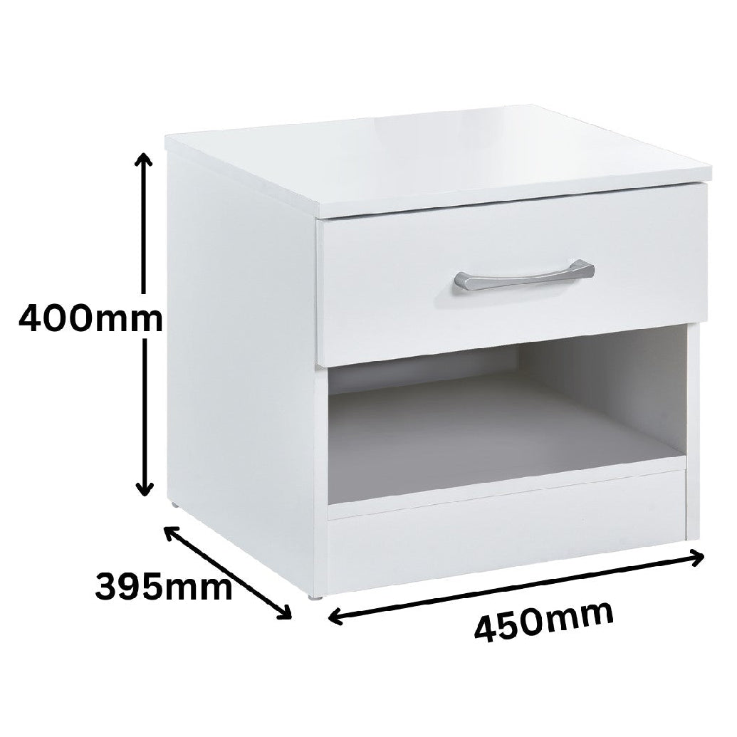 Pair of Highbury 1 Drawer Open Shelf Bedside Tables - Swish Furniture