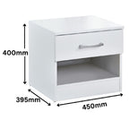 Pair of Highbury 1 Drawer Open Shelf Bedside Tables - Swish Furniture