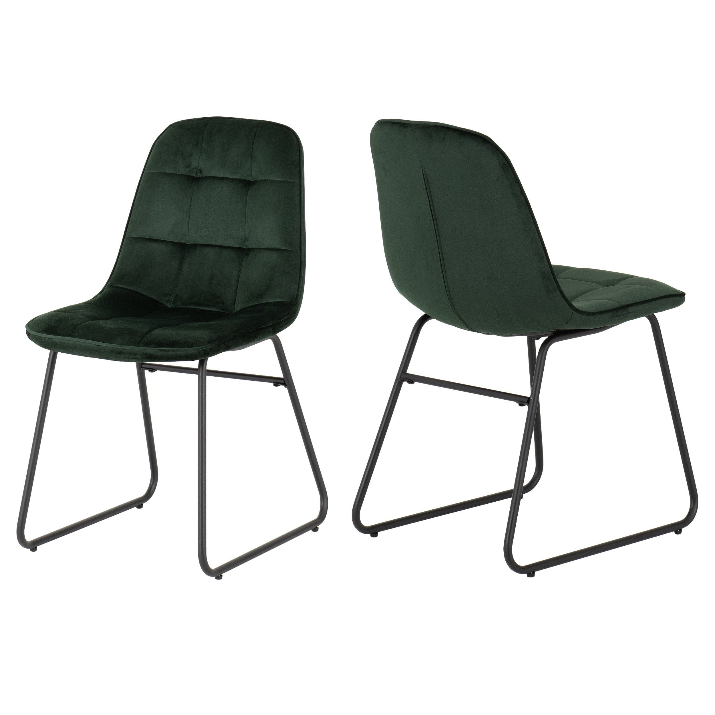 Pair of Lukas Velvet Dining Chairs - Seconique