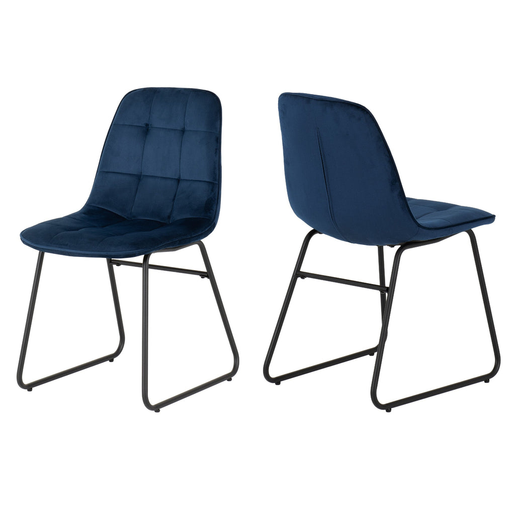 Pair of Lukas Velvet Dining Chairs - Seconique