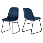 Pair of Lukas Velvet Dining Chairs - Seconique