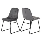 Pair of Lukas Velvet Dining Chairs - Seconique
