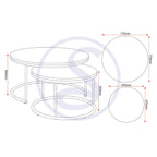 Quebec Round Nesting Coffee Table Set - Seconique