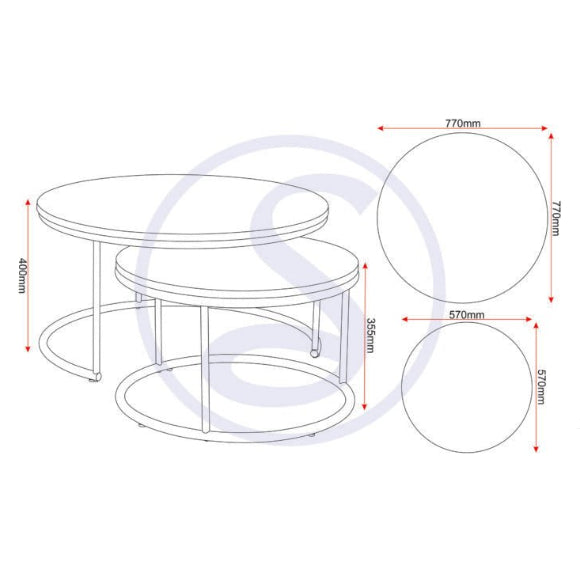 Quebec Round Nesting Coffee Table Set - Seconique