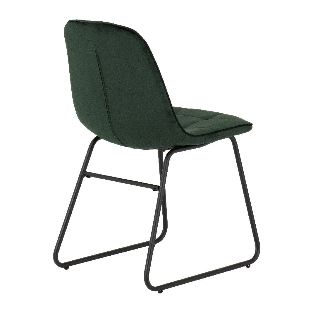 Quebec Straight Edge Dining Set with 4 Velvet Lukas Chairs - Seconique