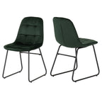 Quebec Straight Edge Dining Set with 4 Velvet Lukas Chairs - Seconique
