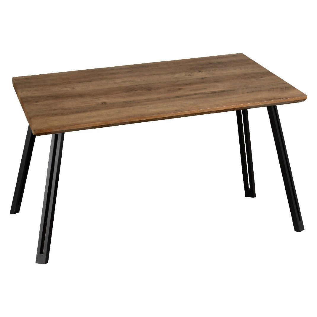 Quebec Straight Edge Dining Set with 4 Velvet Lukas Chairs - Seconique