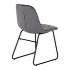Quebec Straight Edge Dining Set with 4 Velvet Lukas Chairs - Seconique
