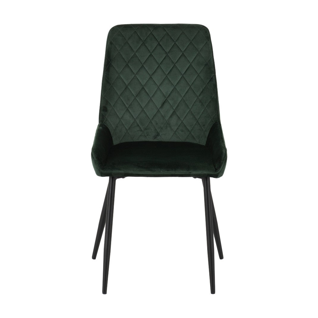 Quebec Wave Edge Dining Set with 4 Velvet Avery Chairs - Seconique