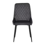 Quebec Wave Edge Dining Set with 4 Velvet Avery Chairs - Seconique